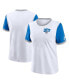 ფოტო #1 პროდუქტის Women's White/Blue Detroit Lions Rewind Ringer T-Shirt