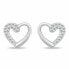 Charming silver jewelry set Hearts with zircons SET259W (necklace, earrings)