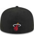 Men's Black Miami Heat Game Day Hollow Logo Mashup 59FIFTY Fitted Hat