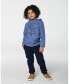 Big Boys Super Soft Brushed Hooded T-Shirt With Print Blue