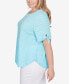 ფოტო #2 პროდუქტის Plus Size Decorative Smocked Knit Top