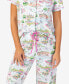 ფოტო #5 პროდუქტის Women's 2-Pc. Notched-Collar Cropped Pajamas Set