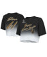 ფოტო #4 პროდუქტის Women's Threads Mark Stone Black Vegas Golden Knights 2023 Stanley Cup Champions Name and Number Dip-Dye Cropped T-shirt