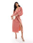 Pretty Lavish contrast knot front midaxi dress in terracotta