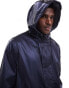 ASOS DESIGN shower resistant rubberised rain jacket in metallic blue BLAU, 2XL - Chest 46-48 - фото #3