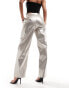 Фото #2 товара Sister Jane Deco metallic trousers in light gold