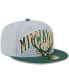 Фото #4 товара Men's Gray, Hunter Green Milwaukee Bucks Tip-Off Two-Tone 59FIFTY Fitted Hat
