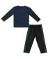 Toddler Boys and Girls Navy, Black Notre Dame Fighting Irish Long Sleeve T-shirt and Pants Set