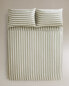Striped cotton linen duvet cover