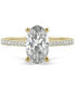 ფოტო #2 პროდუქტის Moissanite Oval Engagement Ring (2-1/2 ct. t.w. DEW) in 14k White Gold or 14k Yellow Gold