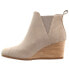 TOMS Kelsey Wedge Booties Womens Beige Casual Boots 10015788