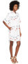 Фото #3 товара Jeremy Scott 243302 Womens Doll Face Collared Shift Dress White Size 2 US