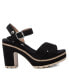 ფოტო #2 პროდუქტის Women's Heeled Suede Sandals With Platform By Black