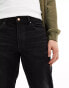 ASOS DESIGN tapered fit jeans with abrasions in washed black - BLACK