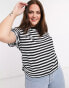 ASOS DESIGN Curve ultimate t-shirt in black and white stripe