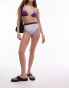 Фото #3 товара Topshop high waist high leg bikini bottom with ombre print in purple