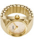 Фото #4 товара Часы и аксессуары Fossil Женские часы-кольцо с двумя стрелками из нержавеющей стали с покрытием золотого цвета, браслет 15 мм