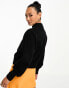 & Other Stories mock neck jumper in black