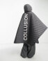 Фото #4 товара COLLUSION Unisex oversized branded quilted poncho in grey