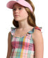 ფოტო #3 პროდუქტის Big Girls Madras-Print Performance Jersey Top