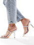 Фото #4 товара Glamorous two strap mule heeled sandals in silver