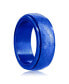 Фото #2 товара Stainless Steel Honey Comb Design Spinner Ring - Blue Plated