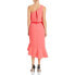 Aqua Crepe Flounce Cocktail Dress in Coral Size 10