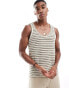 ASOS DESIGN neck vest in textured stripe