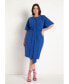 Plus Size Cross Front Flutter Sleeve Dress