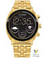 ფოტო #1 პროდუქტის Unisex CZ Smart Wear OS Gold-Tone Stainless Steel Bracelet Smart Watch 41mm