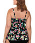 Фото #2 товара Plus Size Floral-Print Tiered Tankini Top, Created for Macy's