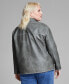 Фото #2 товара Trendy Plus Size Faux-Leather Zip-Front Jacket