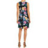 Time and Tru Midi A-Line Dress Womens XS Multicolor Floral Sleeveless Knit Dress