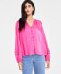 Фото #1 товара Women's Long-Sleeve Pintucked Blouse, Created for Macy's