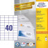 Фото #1 товара Avery Zweckform Avery 3651 - White - Rectangle - Permanent - 52.5 x 29.7 mm - A4 - Paper