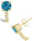 ფოტო #1 პროდუქტის London Topaz (2-1/3 ct. t.w.) and Diamond (1/8 ct. t.w.) Stud Earrings in 14K Yellow Gold