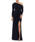 Фото #1 товара Petite Off-The-Shoulder Long-Sleeve Gown