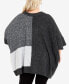 Фото #2 товара Plus Size Mia Round Neck Poncho Sweater