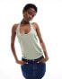 Фото #1 товара Weekday Astrid jersey halter neck top in sage green