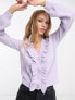 River Island frill collar cardigan in lilac