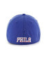 Фото #2 товара Men's Royal Philadelphia 76ers Classic Franchise Fitted Hat