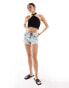 In The Style halterneck wrap front crop top in black