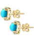 ფოტო #4 პროდუქტის EFFY® Turquoise & Diamond (1/5 ct. t.w.) Stud Earrings in 14k Gold