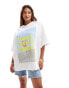 ASOS DESIGN oversized t-shirt with margs drink photographic in white