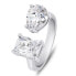 Sparkling silver ring with clear zircons RI070W