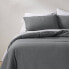 Фото #1 товара King/California Heavyweight Linen Blend Comforter & Sham Set Dark Gray -