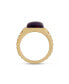 ფოტო #3 პროდუქტის Chatoyant Red Tiger Eye Gemstone Gold Rhodium Plated Silver Men Signet Ring