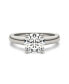 Moissanite Cathedral Solitaire Ring (1-9/10 Carat Total Weight Diamond Equivalent) in 14K White Gold