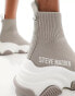 Steve Madden Prodigy knitted sock trainers in light taupe