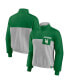 Фото #1 товара Women's Green, Heathered Gray Oregon Ducks Sideline to Sideline Colorblock Quarter-Zip Jacket